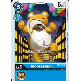 Monzaemon BT1-038 Playset (4x) EN Digimon Karte Blau