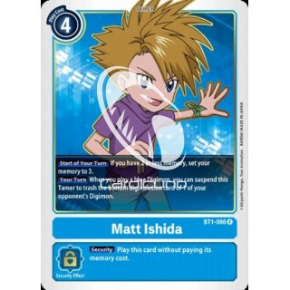 Matt Ishida BT1-086 Rare EN Digimon Karte Blau