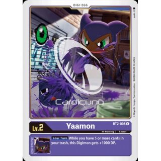 Yaamon BT2-008 Rare EN Digimon Karte Lila