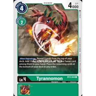 Tyrannomon BT2-044 Playset (4x) EN Digimon Karte Grün