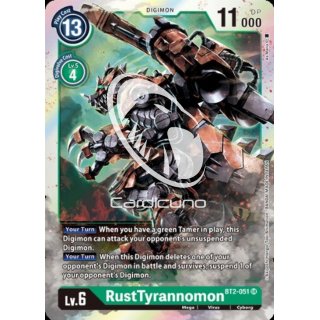 RustTyrannomon BT2-051 Super Rare EN Digimon Karte Grün