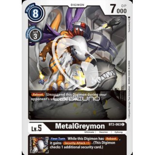 MetalGreymon BT2-063 Playset (4x) EN Digimon Karte Schwarz