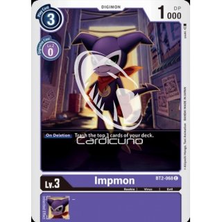 Impmon BT2-068 Playset (4x) EN Digimon Karte Lila