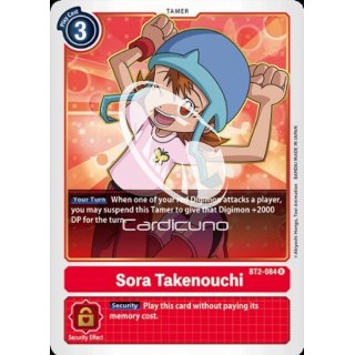 Sora Takenouchi BT2-084 Rare EN Digimon Karte Rot