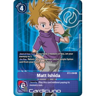 Matt Ishida BT2-090 Alt Rare EN Digimon Karte Lila