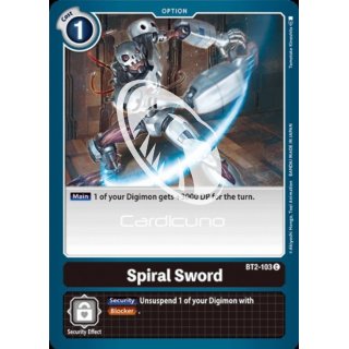 Spiral Sword BT2-103 Playset (4x) EN Digimon Karte Schwarz