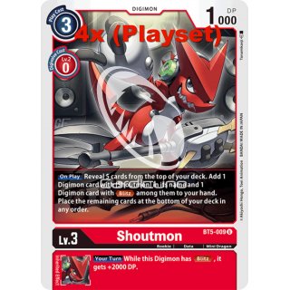 Shoutmon BT5-009 Playset (4x) EN Digimon BT5 Battle Of Omni Sammelkarte