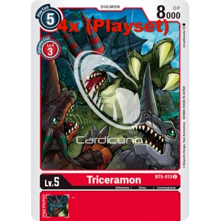 Triceramon BT5-013 Playset (4x) EN Digimon BT5 Battle Of Omni Sammelkarte