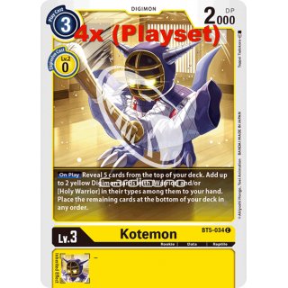 Kotemon BT5-034 Playset (4x) EN Digimon BT5 Battle Of Omni Sammelkarte