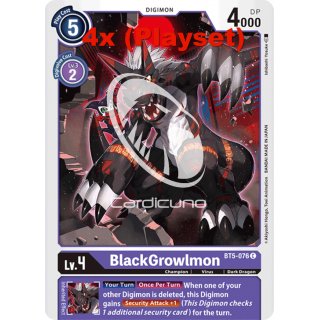 BlackGrowlmon BT5-076 Playset (4x) EN Digimon BT5 Battle Of Omni Sammelkarte