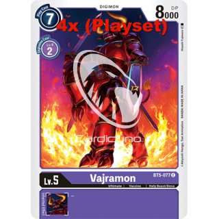 Vajramon BT5-077 Playset (4x) EN Digimon BT5 Battle Of Omni Sammelkarte
