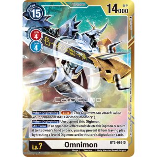 Omnimon BT5-086 Alt 4 SR EN Digimon BT5 Battle Of Omni Sammelkarte
