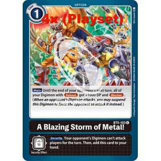 A Blazing Storm of Metal! BT5-103 Playset (4x) EN Digimon BT5 Battle Of Omni Sammelkarte