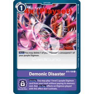 Demonic Disaster BT5-106 Playset (4x) EN Digimon BT5 Battle Of Omni Sammelkarte