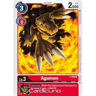 Agumon P-009 (Box Topper) EN Digimon Karte Rot