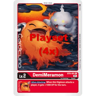 DemiMeramon BT6-001 Playset (4x) EN Digimon BT6 Double Diamond Sammelkarte