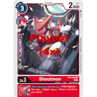 Shoutmon BT6-008 Playset (4x) EN Digimon BT6 Double Diamond Sammelkarte