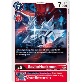 SaviorHuckmon BT6-015 EN Digimon BT6 Double Diamond Sammelkarte
