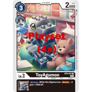 ToyAgumon BT6-057 Playset (4x) EN Digimon BT6 Double Diamond Sammelkarte