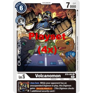 Volcanomon BT6-062 Playset (4x) EN Digimon BT6 Double Diamond Sammelkarte