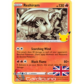 Reshiram 002/025 Holo Celebrations Pokémon Promo Englisch Sammelkarte