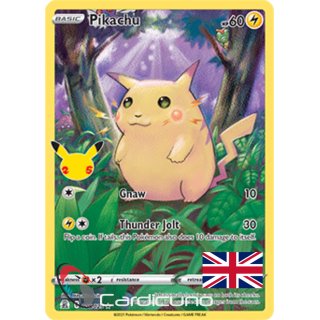 Pikachu 005/025 Full Art Celebrations Pokémon Sammelkarte Englisch