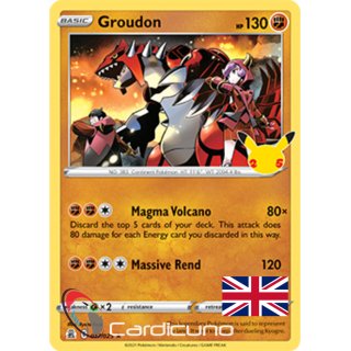 Groudon 017/025 Holo Celebrations Pokémon Promo Englisch Sammelkarte