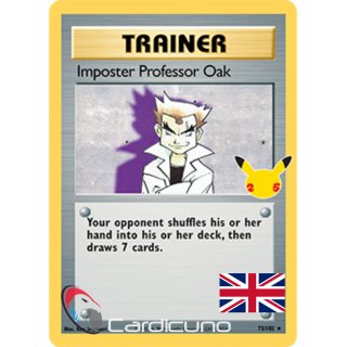 Imposter Professor Oak 73/102 Holo Celebrations Pokémon Sammelkarte Englisch