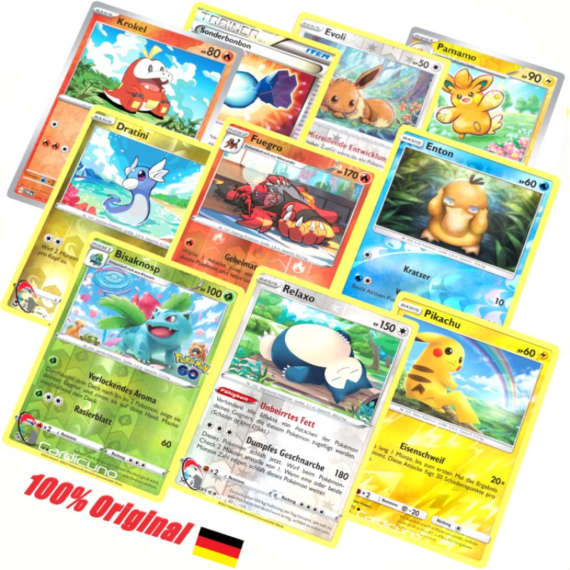 10x verschiedene Glitzernde Reverse Holo Pokemon Karten NEU & Unbespielt 