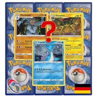 10 deutsche Pokemon Karten wie EIN Booster inkl. seltene Holo Promo Karte (zufällig ausgewählt)