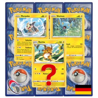 10 Elektro Pokemonkarten wie EIN Booster inkl. seltene Rare Stern Karte (zufällig ausgewählt) - Deutsch