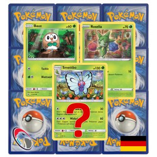 10 Pflanzen Pokemonkarten wie EIN Booster inkl. seltene Rare Stern Karte (zufällig ausgewählt) - Deutsch