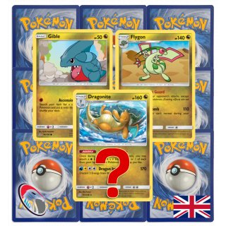 10 Drachen Pokemonkarten wie EIN Booster inkl. seltene Rare Stern Karte (zufällig ausgewählt) - Englisch