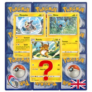 10 Elektro Pokemonkarten wie EIN Booster inkl. seltene Rare Stern Karte (zufällig ausgewählt) - Englisch