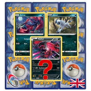 10 Finsternis Pokemonkarten wie EIN Booster inkl. seltene Rare Stern Karte (zufällig ausgewählt) - Englisch