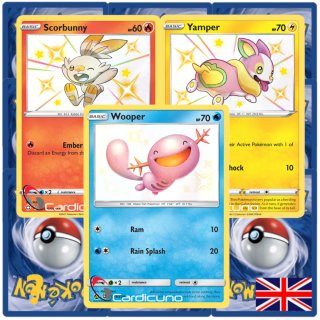 10 englische Pokemon Karten wie EIN Booster inkl. Baby Shiny Pokemon & Stern Karte (zufällig ausgewählt)