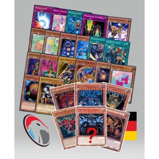 50 Verschiedene Yugioh Karten inkl. Götterkarte, zufällig ausgewählt, Deutsch
