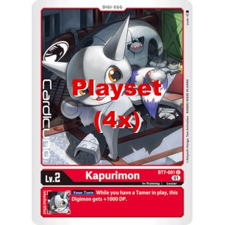 Kapurimon BT7-001 Playset (4x) EN Digimon Next Adventure Sammelkarte