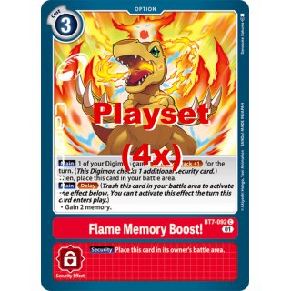 Flame Memory Boost! BT7-092 Playset (4x) EN Digimon Next Adventure Sammelkarte