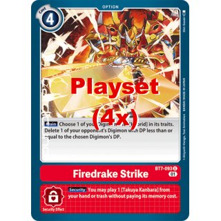 Firedrake Strike BT7-093 Playset (4x) EN Digimon Next Adventure Sammelkarte