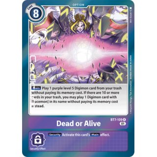 Dead or Alive BT7-109 EN Digimon Next Adventure Sammelkarte