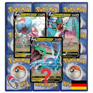 10 Drachen Pokemonkarten wie EIN Booster + seltene Drachen V Karte (zufällig ausgewählt) - Deutsch