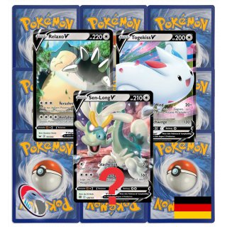 10 Farblos Pokemonkarten wie EIN Booster + seltene Farblos V Karte (zufällig ausgewählt) - Deutsch
