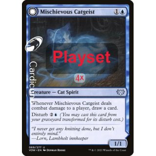 Mischievous Catgeist // Catlike Curiosity 069/277 Playset(4x) - Innistrad: Crimson Vow Magic Sammelkarte Englisch
