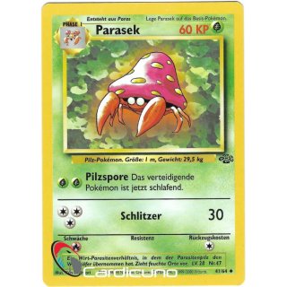 Parasek 41/64 Dschungel Pokemon Sammelkarte Deutsch