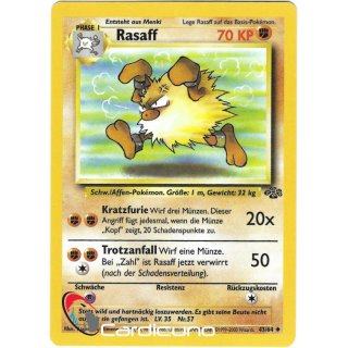 Rasaff 43/64 Dschungel Pokemon Sammelkarte Deutsch