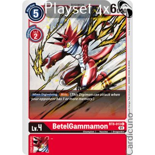 BetelGammamon  BT8-013 Playset (4x) EN New Awakening Digimon Sammelkarte