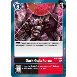 Dark Gaia Force BT8-105 EN New Awakening Digimon Sammelkarte