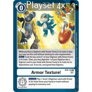 Armor Texture! BT8-110 Playset (4x) EN New Awakening Digimon Sammelkarte