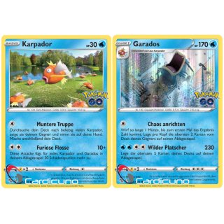 Karpador & Garados Set Holo 021/078 022/078 Pokémon Go Sammelkarte Deutsch